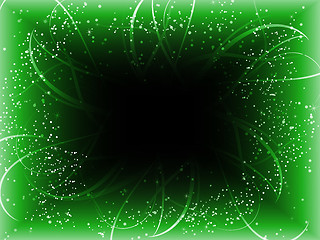 Image showing Infinite Perspective Green Stars Background.