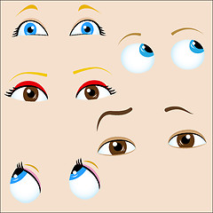 Image showing Set of 5 cartoon eyes. 