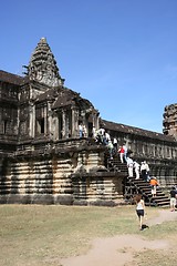 Image showing Stairs inside Angkor in Cambodia