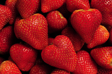 Image showing Pile of red strawberries