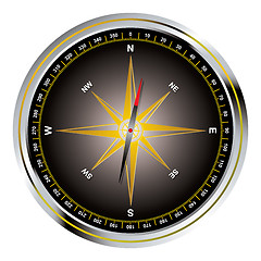 Image showing Black old fashioned compass