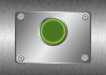 Image showing Silver metal button