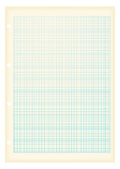 Image showing grunge a4 graph paper blue