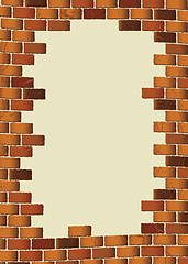 Image showing grunge brown brick wall blank
