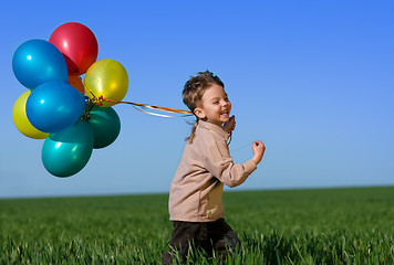 Image showing Child with balloons