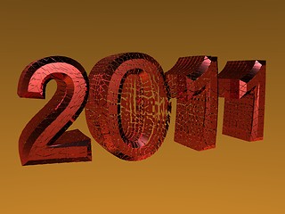 Image showing 3D rendered 2011 new year logo