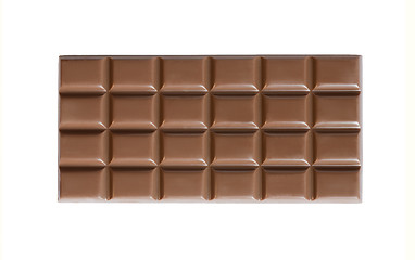 Image showing High quality handmade milk chocolate bar isolated