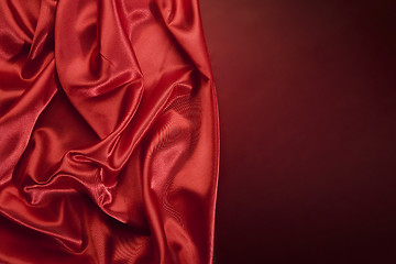 Image showing Red silk background