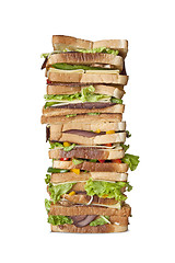 Image showing Humongous multi-layered sandwich isolated