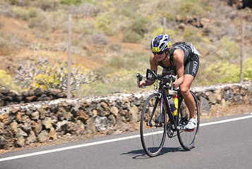 Image showing  cyclists in ironman 