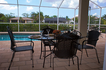 Image showing outdoor table setting