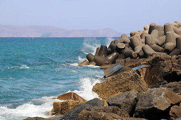 Image showing Breakwater in Greece