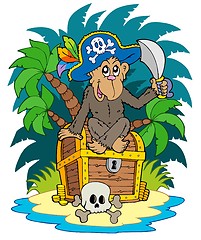 Image showing Pirate island with monkey