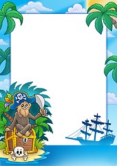 Image showing Pirate frame with monkey