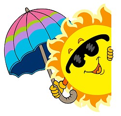 Image showing Lurking Sun with umbrella