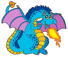 Image showing Big blue fire dragon