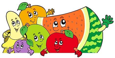 Image showing Lurking cartoon fruits
