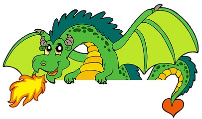 Image showing Giant green lurking dragon