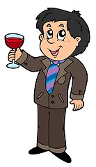 Image showing Cartoon wine drinker