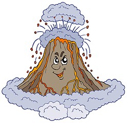 Image showing Angry cartoon volcano