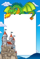 Image showing Frame with dragon and castle