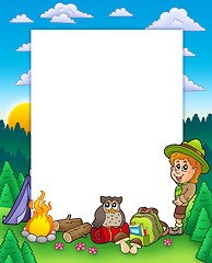 Image showing Summer frame with boy scout