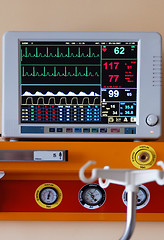 Image showing Diagnostic instrument displaying pulse, blood-pressure and other informations