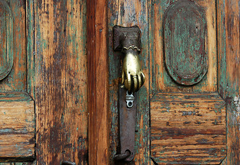 Image showing Detail of old door in San Cristobal