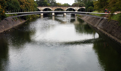 Image showing stone bridge over the canal