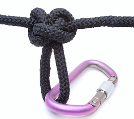 Image showing Austrian Knot and Carabiner isolated