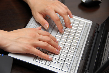 Image showing Hands on keyboard