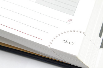 Image showing Diary page corner with a date