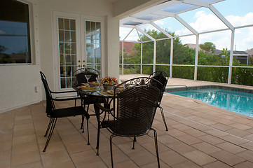 Image showing outdoor dining table