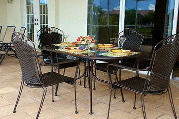 Image showing outdoor table for four