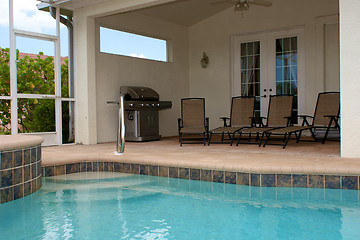 Image showing sitting area at pool