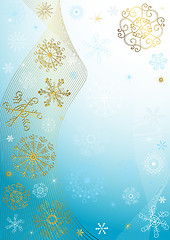 Image showing Abstract blue christmas frame