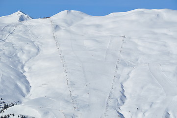 Image showing Steep skiing mountain