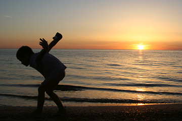 Image showing Child and Sunset