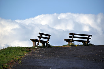 Image showing Benches with a view