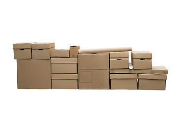Image showing Brown different cardboard boxes