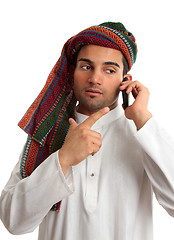 Image showing Middle eastern businessman on phone