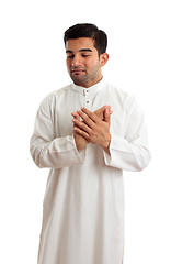 Image showing Worried stressed sad arab man