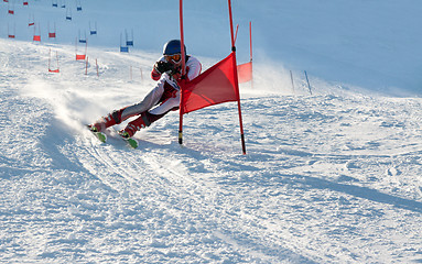 Image showing Competitions on mountain ski