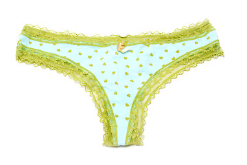 Image showing Feminine underclothes, green heart