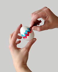 Image showing Coloring easter egg