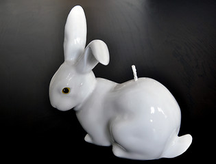 Image showing Easter - White rabbit candle