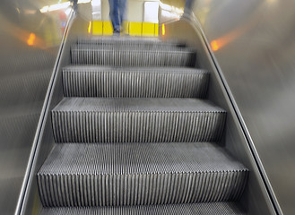 Image showing Escalator moving down