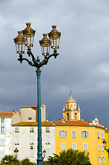 Image showing ancient architecture with street lamp Ajaccio, Corsica