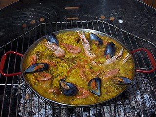 Image showing Cooking Spanish Paella