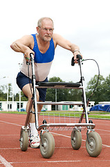 Image showing Active Senior With Walker